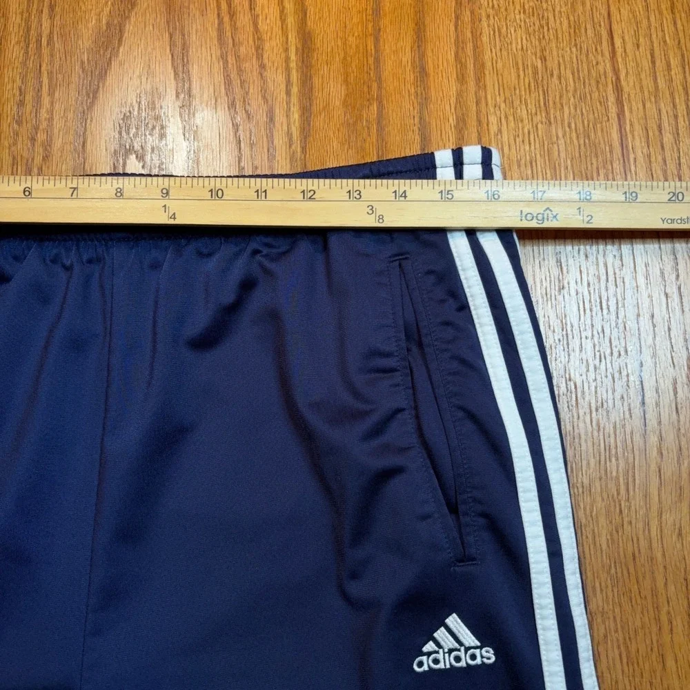 Adidas Tear Away Pants Men's Medium Snap Sweatpants Blue 3 Stripe Baggy Y2K